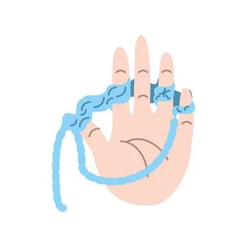 Hand with tangled wool Stock Illustration