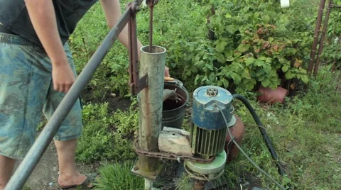 Hand tap for pumping water Video stock 54359532