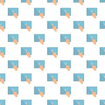 Hand tapping digital tablet screen seamless pattern 스톡 일러스트