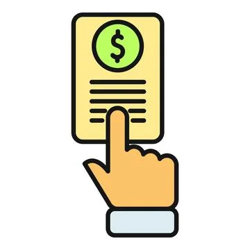 Hand tapping dollar icon on mobile payment screen Stock Illustration