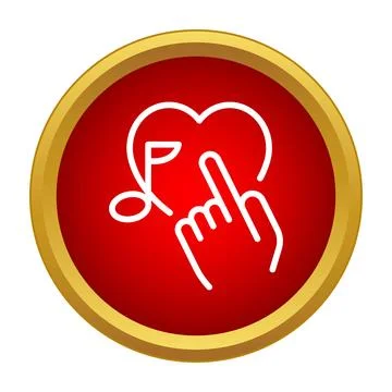 Hand tapping heart like button with music note Stock Illustration