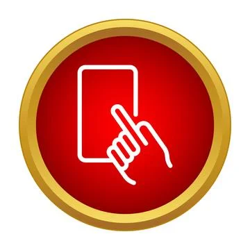 Hand tapping mobile phone screen interface button Stock Illustration