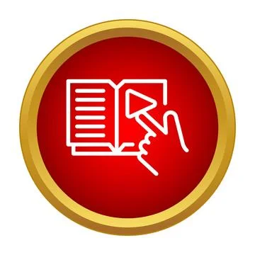 Hand tapping play button on digital audiobook interface Illustrazione stock