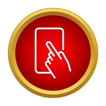 Hand tapping screen icon representing mobile digital interaction Stock Illustration