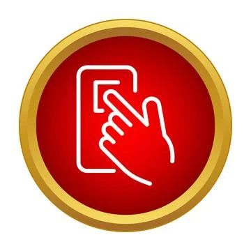 Hand tapping touchscreen, interacting with digital interface イラスト素材