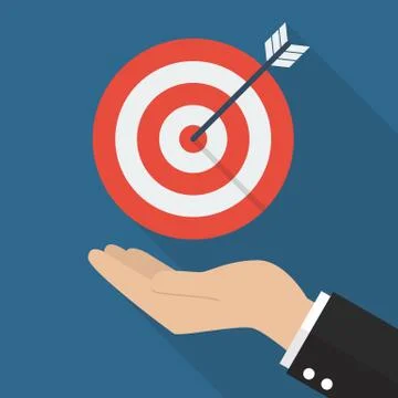 Hand with target and arrow Stock Illustration