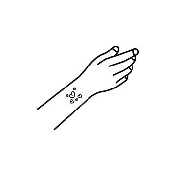 Hand-with-tattoos Illustrazione stock