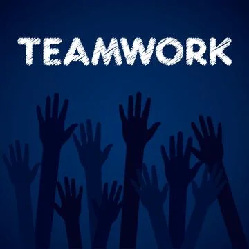 Hand up teamwork background vector Stock Illustration