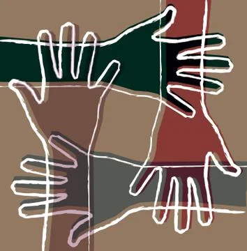 Hand teamwork Stock Illustration