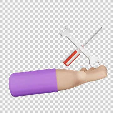 Hand with technical services Stock Illustration