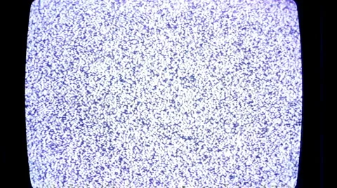 Hand on television screen with static Stock Footage 913102