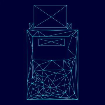 Hand terminal low poly triangulation triangulated polygonal electric cyan b.. Stock Illustration