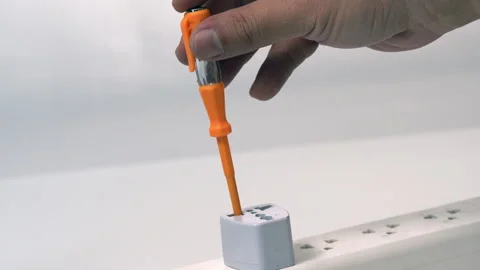 Hand Test Plug Live Current Test Screwdriver Not Energized Electrical Safet.. Stock Footage 315406333