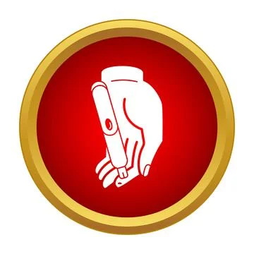 Hand testing blood glucose with lancing device icon Stock Illustration