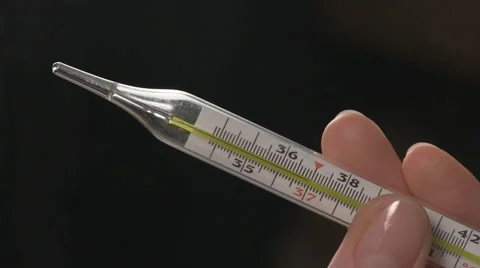 Hand With Thermometer Stock Footage 46180128