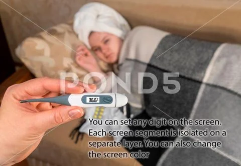 Hand with a thermometer Modèle PSD