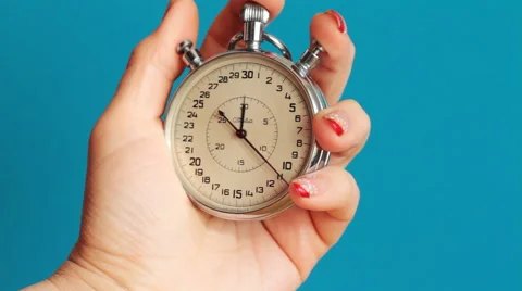 Hand Three-Button Stopwatch Start and Stop Stock Footage 49524787