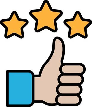 A hand with three stars on it Stock Illustration