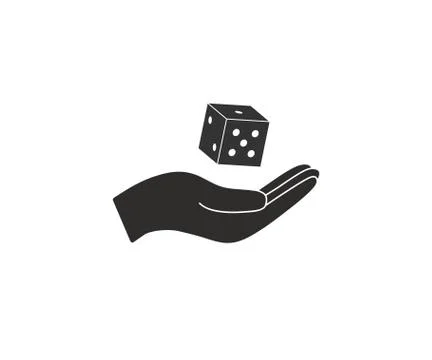 Hand throw dice icon. Vector illustration. Isolated. Stock Illustration