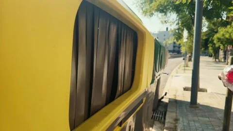 Hand throw plastic bottle into recycle bin. Recycling and disposal of disposable Stock Footage 283759770