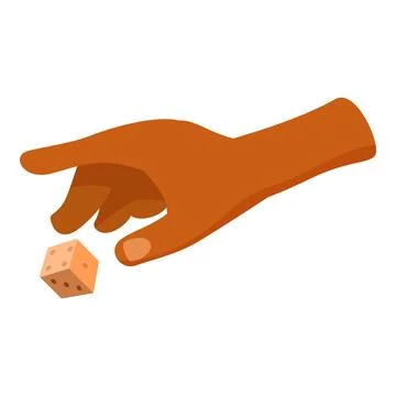 Hand throwing dice in a board game Stock Illustration