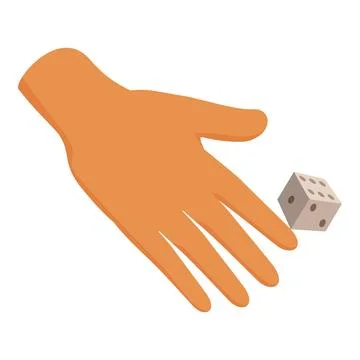 Hand throwing dice in a board game or gambling Stock Illustration