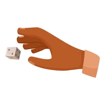 Hand throwing dice in a dynamic gambling illustration Stock Illustration