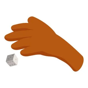 Hand throwing dice in a dynamic gambling moment Stock Illustration