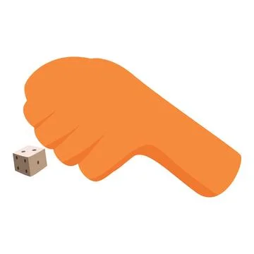 Hand throwing dice starting game of chance Stock Illustration