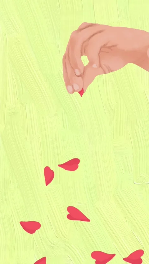 Hand Throwing Hearts Falling Like Petals Stock Footage 280711275