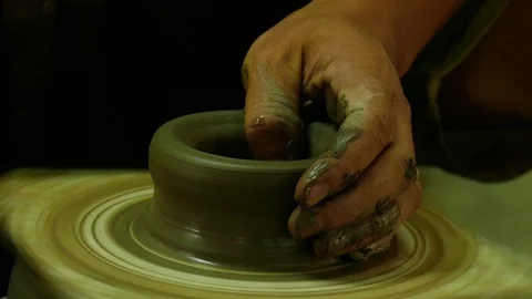 Hand-Throwing Pottery2 Stock Footage 109092163