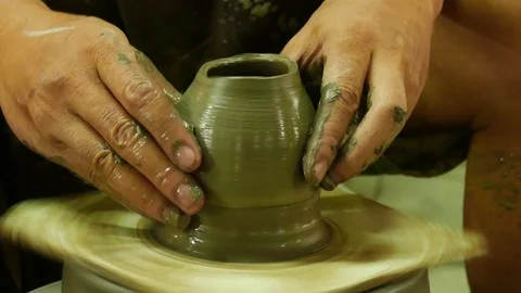 Hand-Throwing Pottery3 Stock Footage 109092266