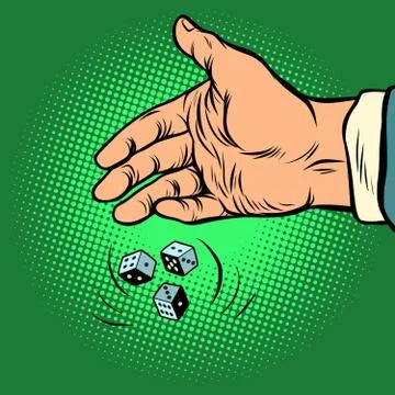 Hand throws dice Stock-Illustration