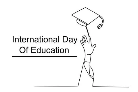 A hand throws a graduation cap Stock Illustration