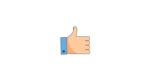 Hand thumb up like  art motion animation 4K Stock Footage 262530712
