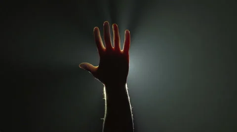 The hand thumb up on the background of bright light. Real time capture 動画素材 67426011