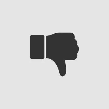 Hand thumb down, dislike icon flat Stock Illustration