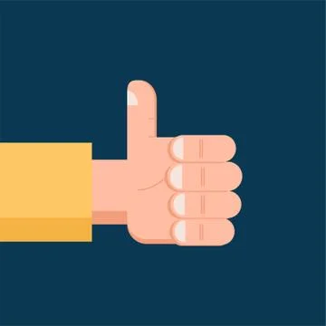 Hand Thumb Up Flat icon. Isolated Vector symbol Stock Illustration