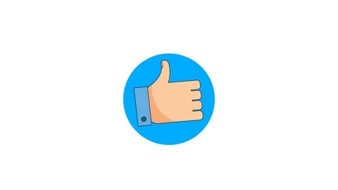 Hand thumb up like icon  art motion animation 4K Stock Footage 262530716