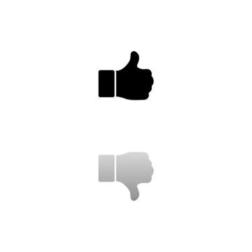 Hand Thumb Up, Like icon flat Stock Illustration