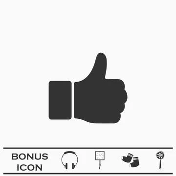 Hand Thumb Up icon flat Stock Illustration