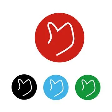 Hand Thumb Up icon flat. Vector sign symbol Stock Illustration