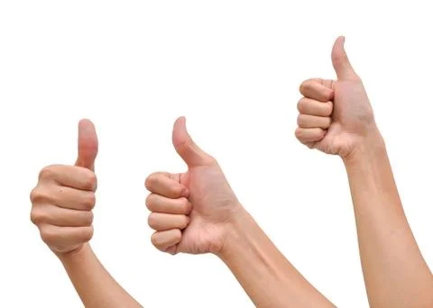 Hand with thumb up isolated Foto stock