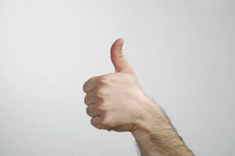 Hand with thumb up isolated on white background Stock-Fotos