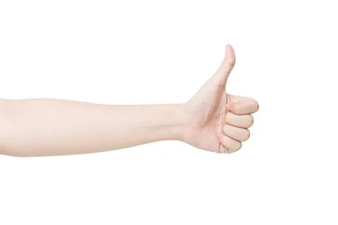 Hand thumb up. isolated on white background with clipping path Stock Photos