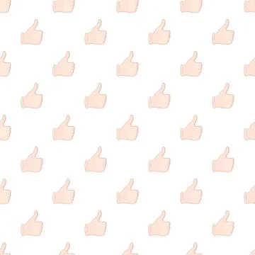 Hand with thumb up pattern, cartoon style Stock Illustration