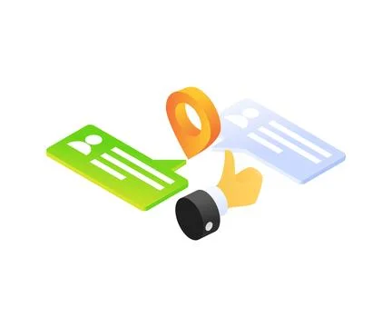 Hand thumb up pose the chatting location Stock Illustration