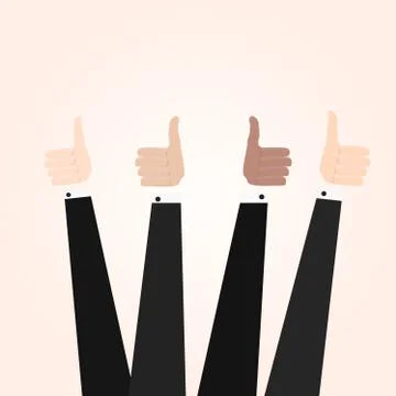Hand with thumb up. Positive feedback Ilustração Stock