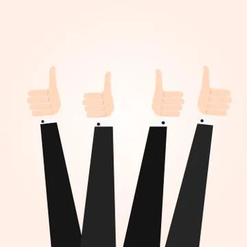 Hand with thumb up. Positive feedback Stock Illustration