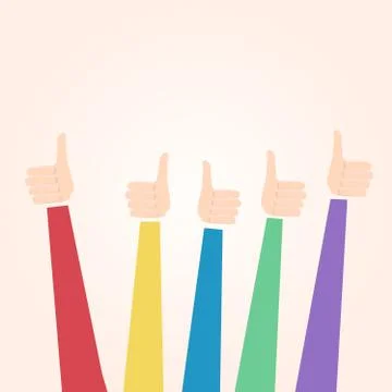 Hand with thumb up. Positive feedback Stock Illustration
